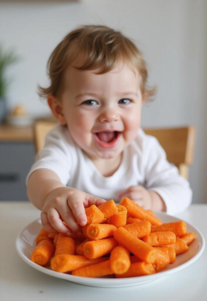 10 Baby Led Weaning First Foods That Will Have Your Little One Asking for More! - 5. Cooked Carrot Sticks