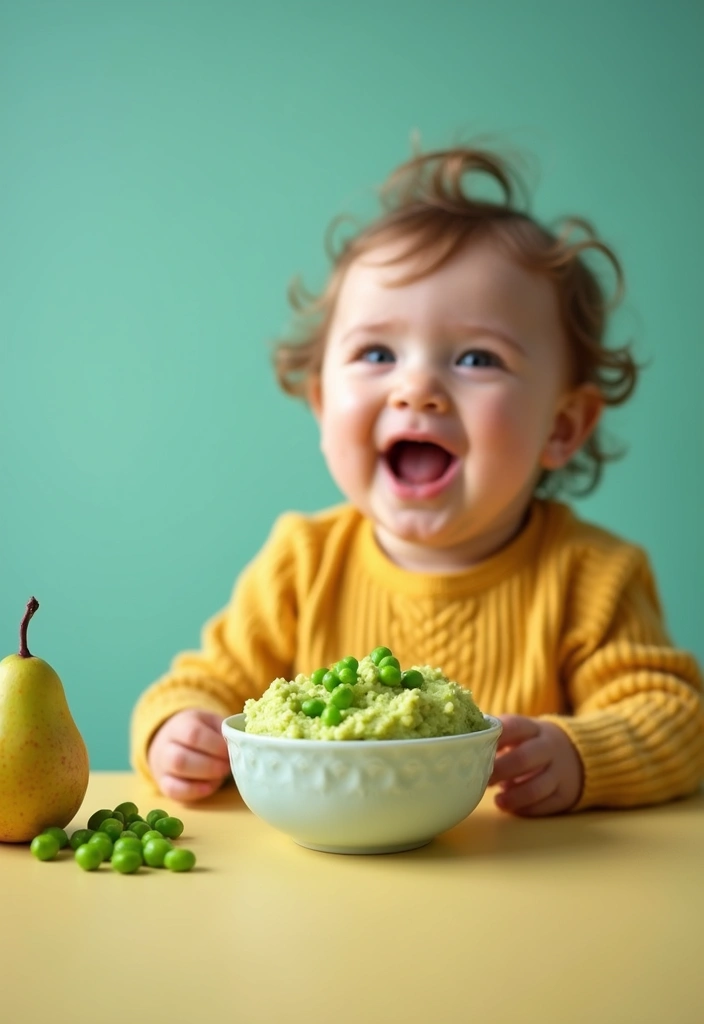 10 Baby Led Weaning First Foods That Will Have Your Little One Asking for More! - 8. Peas and Pears Mash