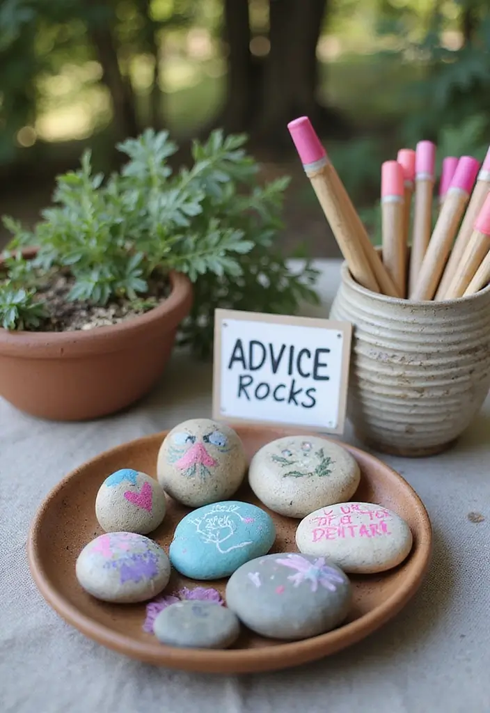 10 Creative Baby Shower Guest Book Ideas That'll Make You Cherish Memories Forever! - 6. Advice Rocks
