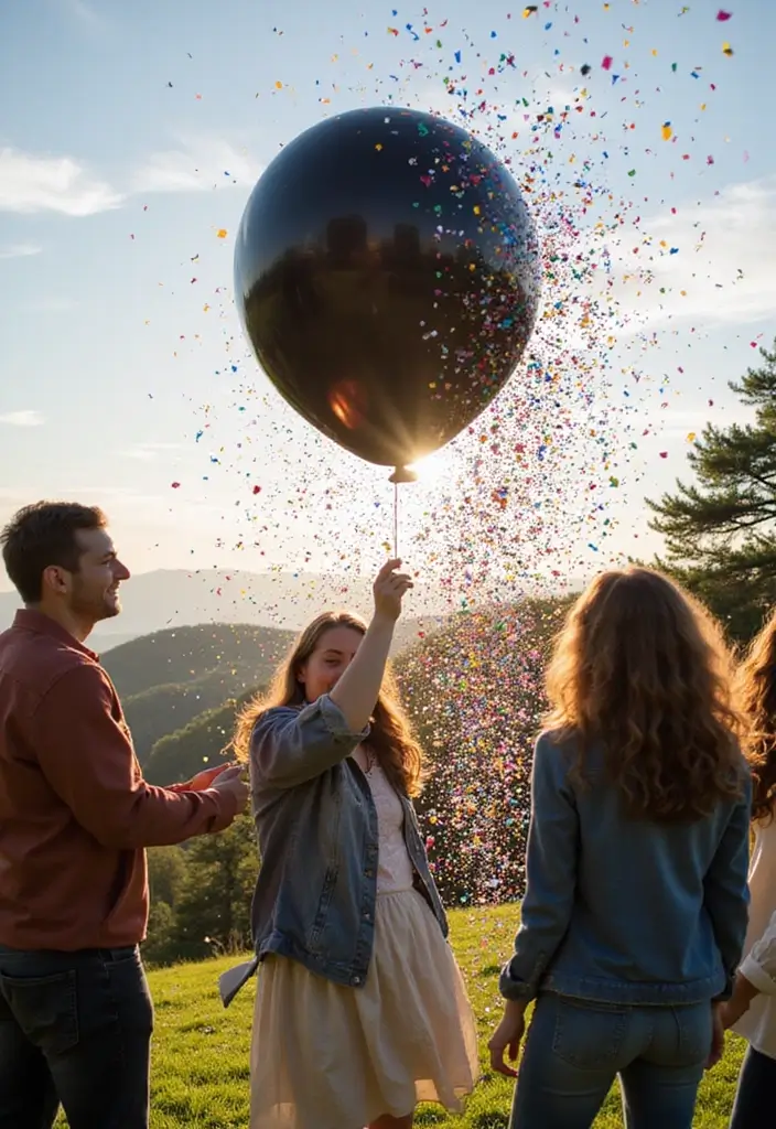 13 Gorgeous Outdoor Gender Reveal Ideas That Will Make Your Day Unforgettable! - 1. Balloon Pop Surprise
