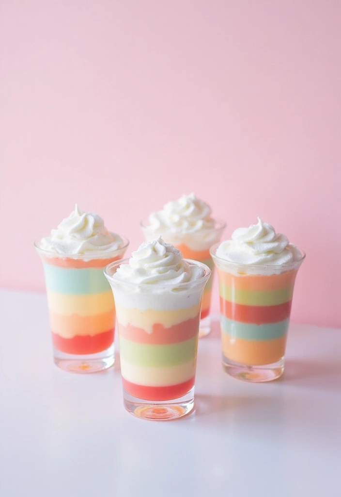 13 Themed Baby Shower Food Ideas That Tie Your Decor Together (Pastel Perfection!) - 11. Pastel Jello Cups
