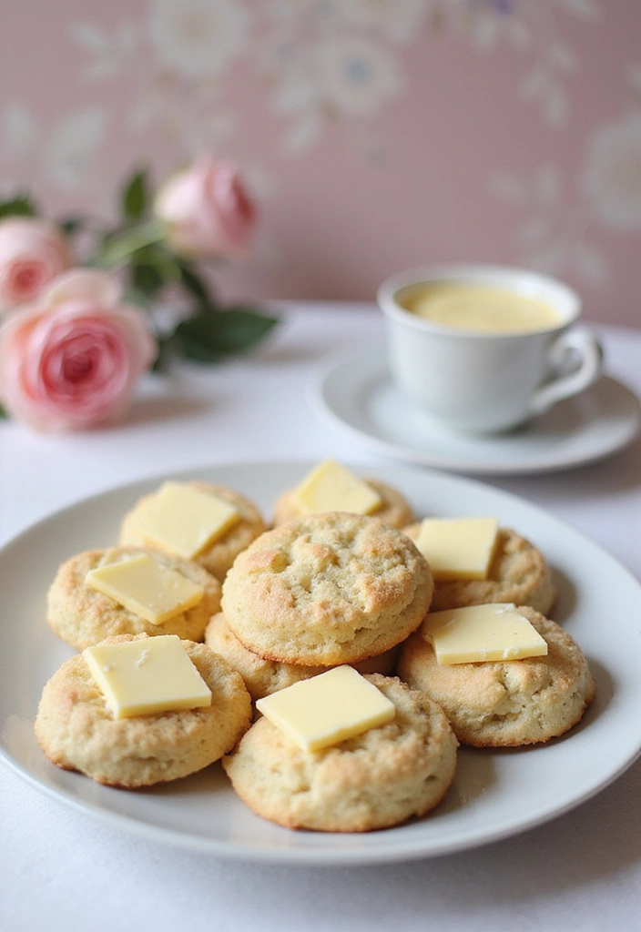 13 Themed Baby Shower Food Ideas That Tie Your Decor Together (Pastel Perfection!) - 13. Pastel Tea Party Scones