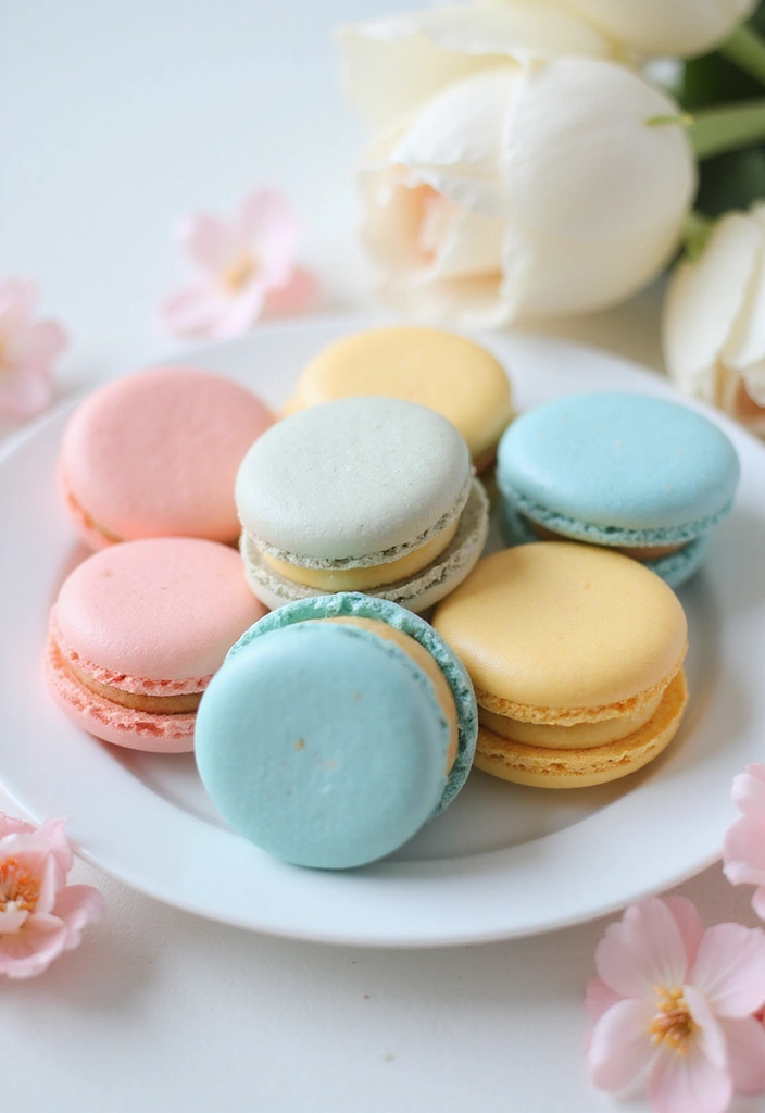 13 Themed Baby Shower Food Ideas That Tie Your Decor Together (Pastel Perfection!) - 7. Pastel Macarons