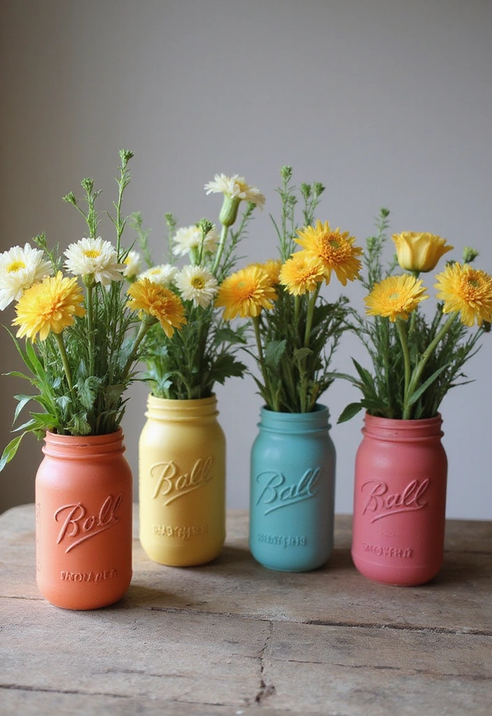 14 Thrifted Baby Shower Decor Ideas That Spark Joy and Save Cash (You Have to See #5!) - 2. Upcycled Mason Jar Vases