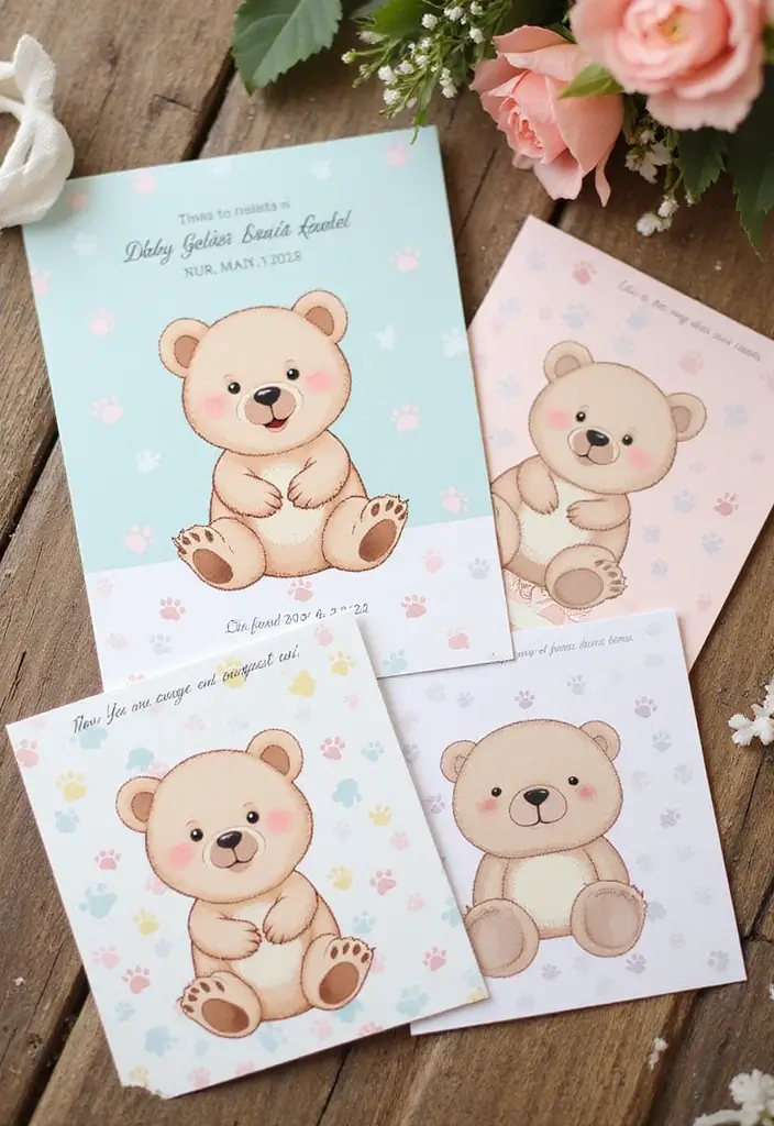 15 Adorable 'We Can Bearly Wait' Baby Shower Ideas That'll Melt Your Heart! - 1. Cuddly Bear Invitations
