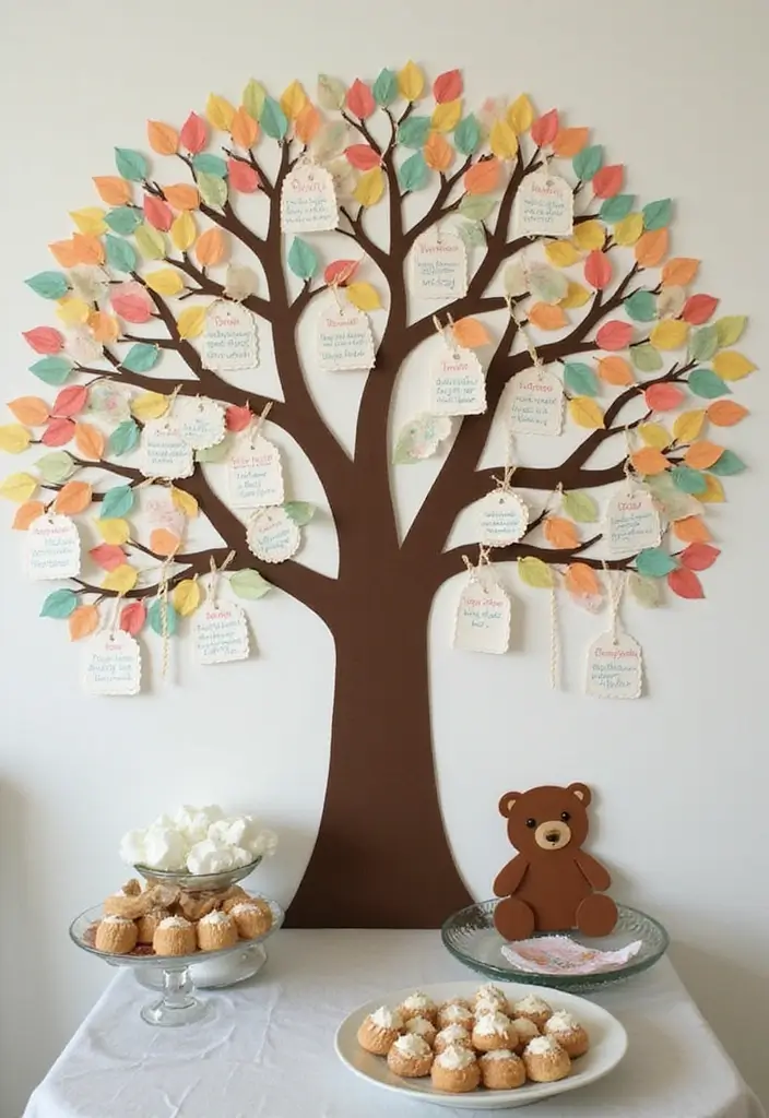 15 Adorable 'We Can Bearly Wait' Baby Shower Ideas That'll Melt Your Heart! - 15. Bear-Themed Blessing Tree