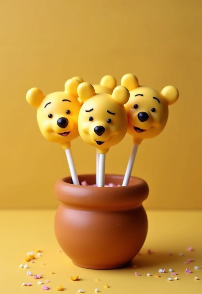15 Adorable Winnie the Pooh Baby Shower Ideas That Will Make Your Guests Go 'Aww!' - 12. Pooh Bear Themed Cake Pops