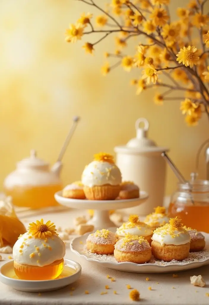 15 Adorable Winnie the Pooh Baby Shower Ideas That Will Make Your Guests Go 'Aww!' - 13. Honey-Themed Dessert Table