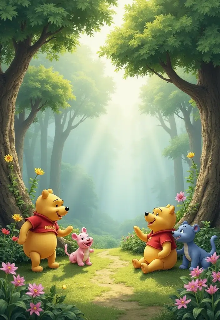 15 Adorable Winnie the Pooh Baby Shower Ideas That Will Make Your Guests Go 'Aww!' - 14. Hundred Acre Wood Background