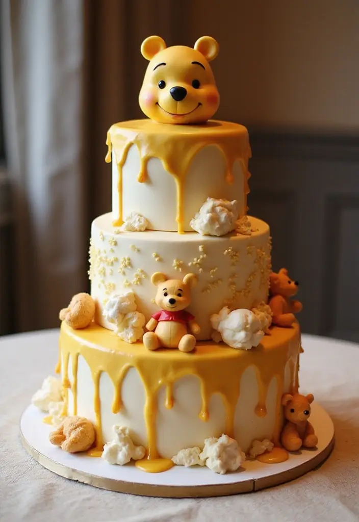 15 Adorable Winnie the Pooh Baby Shower Ideas That Will Make Your Guests Go 'Aww!' - 4. Winnie the Pooh Cake
