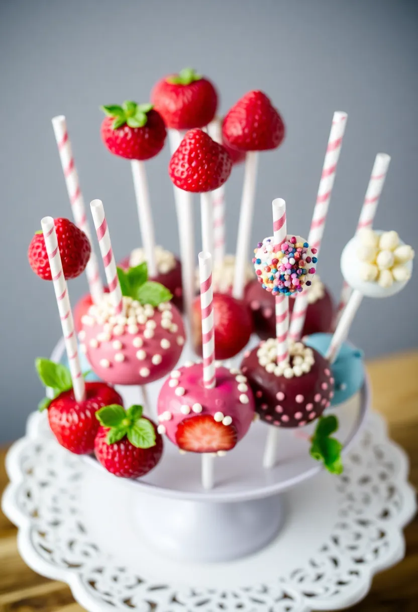 15 Berry First Birthday Party Ideas That'll Melt Hearts (You Won't Believe #7!) - 8. Berry Flavor Cake Pops