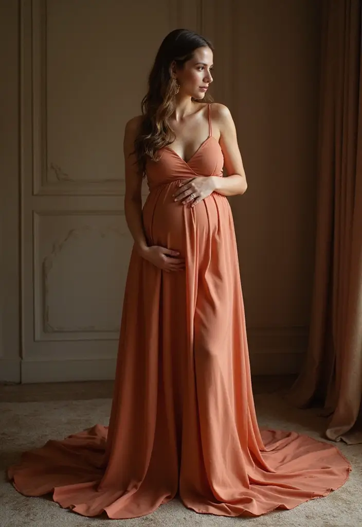 15 Stunning Pregnancy Photoshoot Ideas That'll Make You Glow! - 10. Elegant Gowns