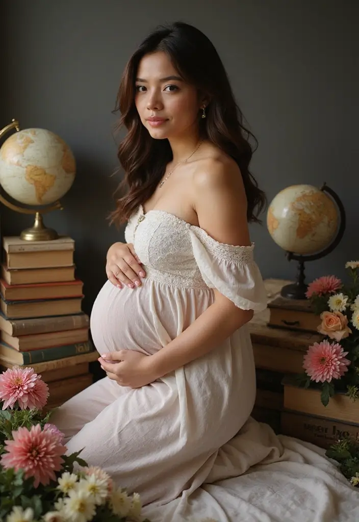 15 Stunning Pregnancy Photoshoot Ideas That'll Make You Glow! - 11. Artistic Props