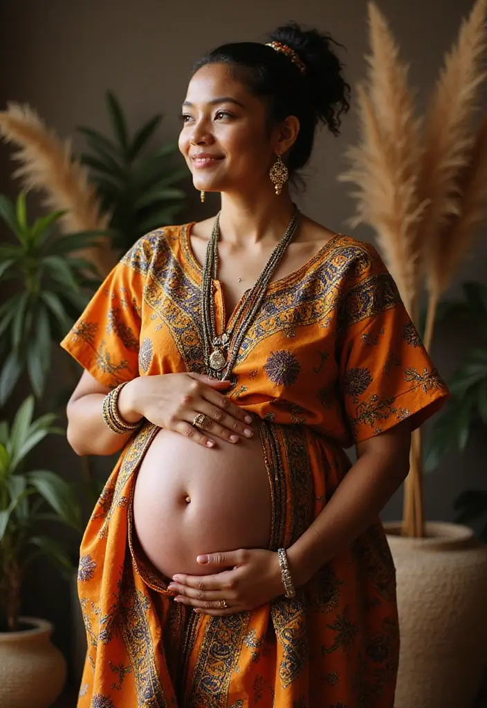15 Stunning Pregnancy Photoshoot Ideas That'll Make You Glow! - 12. Cultural Heritage