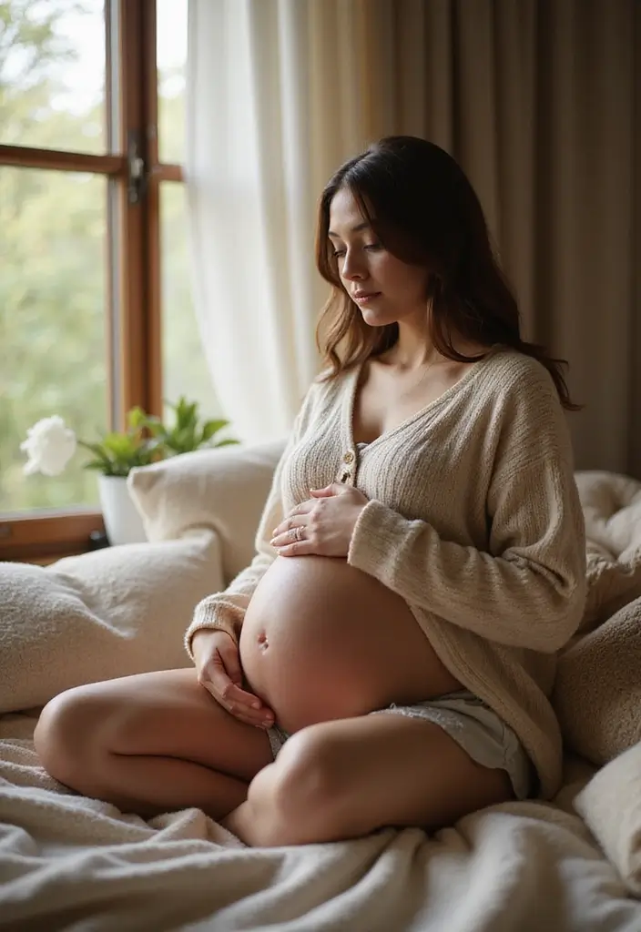 15 Stunning Pregnancy Photoshoot Ideas That'll Make You Glow! - 2. Cozy Indoor Maternity