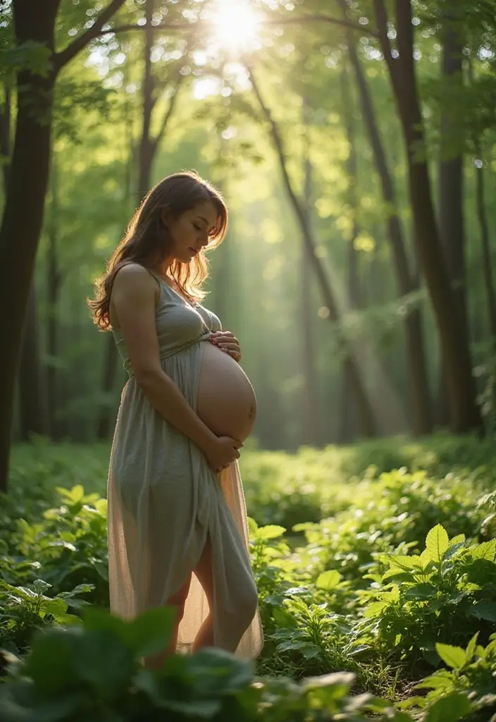 15 Stunning Pregnancy Photoshoot Ideas That'll Make You Glow! - 7. Nature's Embrace
