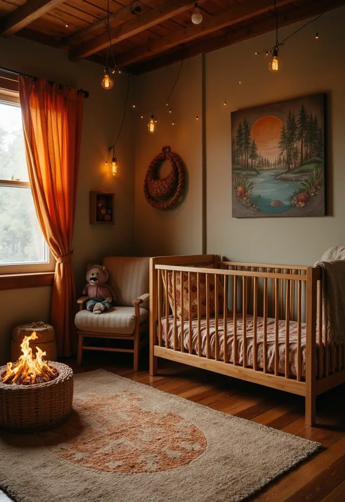 17 Creative Playful Nursery Themes That Ignite Imagination (You’ll Adore #11!) - 11. Cozy Campfire