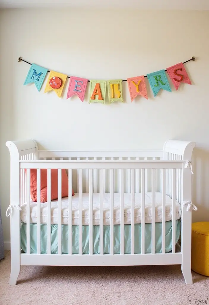 18 Small Nursery Ideas That Prove You Don’t Need Space to Be Stylish (#9 Is a Game-Changer!) - 11. Personalize with Name Banners