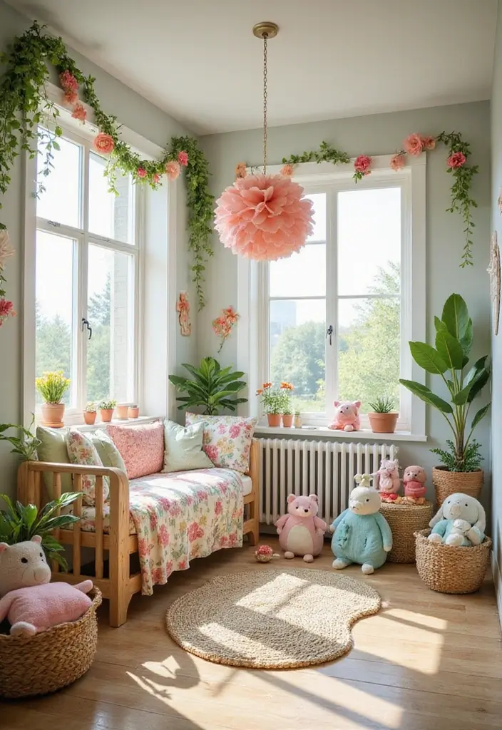20 Adorable Girl Nursery Ideas That Will Spark Joy in Your Little One's Room! - 3. Whimsical Garden