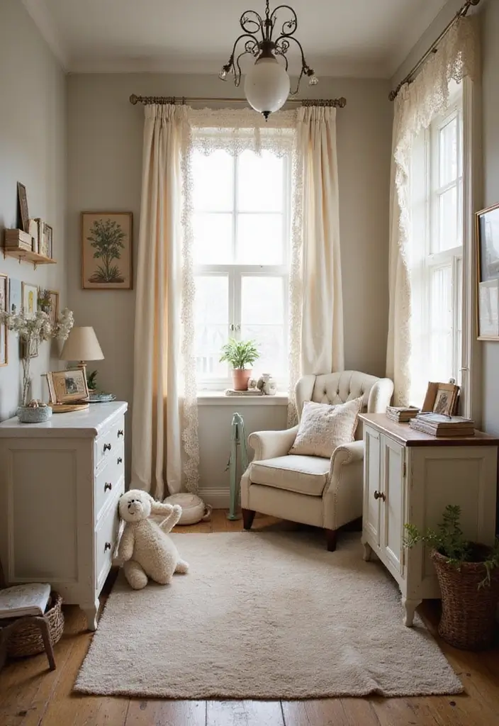 20 Adorable Girl Nursery Ideas That Will Spark Joy in Your Little One's Room! - 4. Vintage Elegance