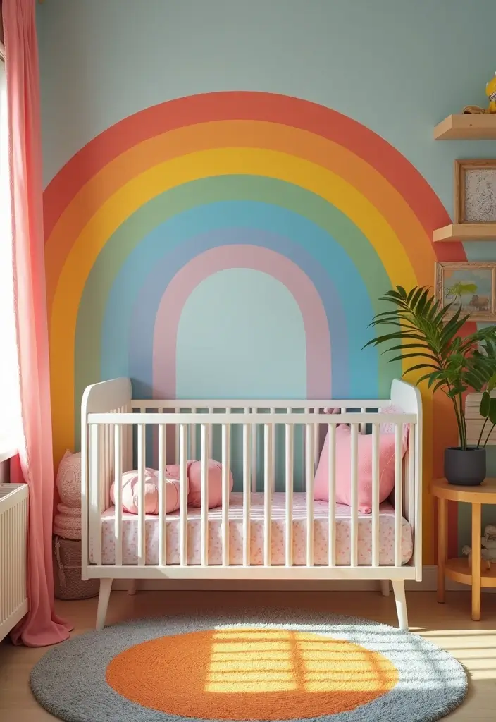20 Adorable Girl Nursery Ideas That Will Spark Joy in Your Little One's Room! - 5. Rainbow Dreams