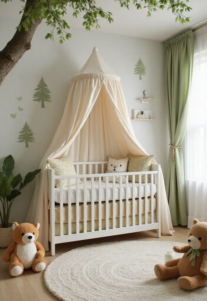 20 Adorable Girl Nursery Ideas That Will Spark Joy in Your Little One's Room! - 6. Enchanted Woodland