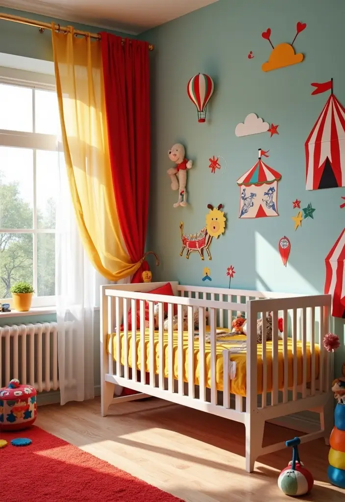 20 Adorable Girl Nursery Ideas That Will Spark Joy in Your Little One's Room! - 9. Playful Circus