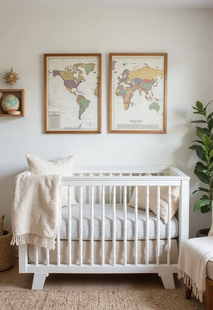 20 Dreamy Gender Neutral Twin Nursery Ideas That'll Make You Swoon! - 16. Travel-Inspired Journeys