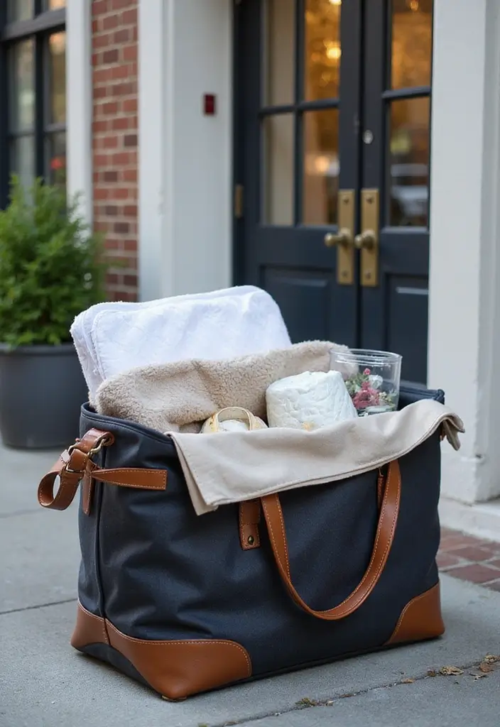 25 Adorable Baby Shower Return Gift Hampers Your Guests Will Absolutely Love! - 22. Stylish Diaper Bags Hampers