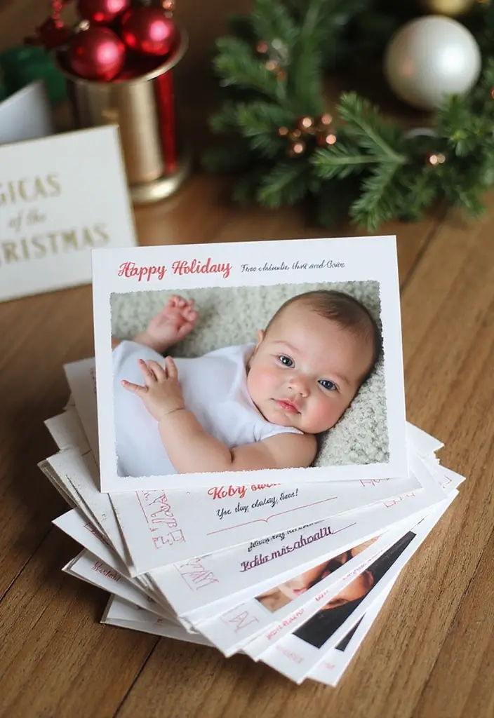 6 DIY Christmas Pregnancy Reveal Crafts That Are Easy and Fun! - 3. Holiday Card Surprise