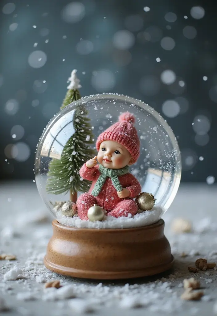 6 DIY Christmas Pregnancy Reveal Crafts That Are Easy and Fun! - 5. Snow Globe Announcement