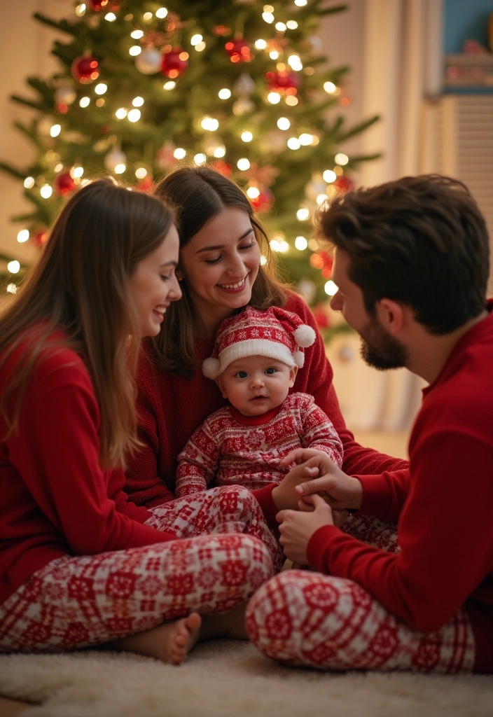 6 DIY Christmas Pregnancy Reveal Crafts That Are Easy and Fun! - 6. Christmas Pajama Reveal