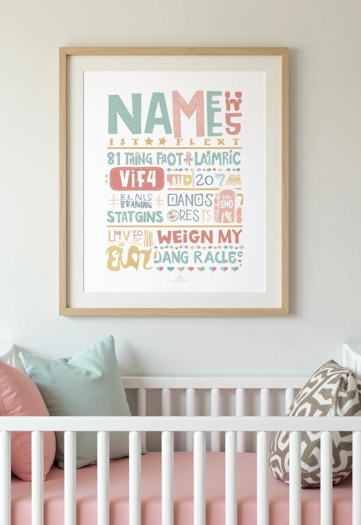 13 Personalized Nursery Art Ideas That Will Make Your Baby's Room One-of-a-Kind! - 2. Birth Stat Prints