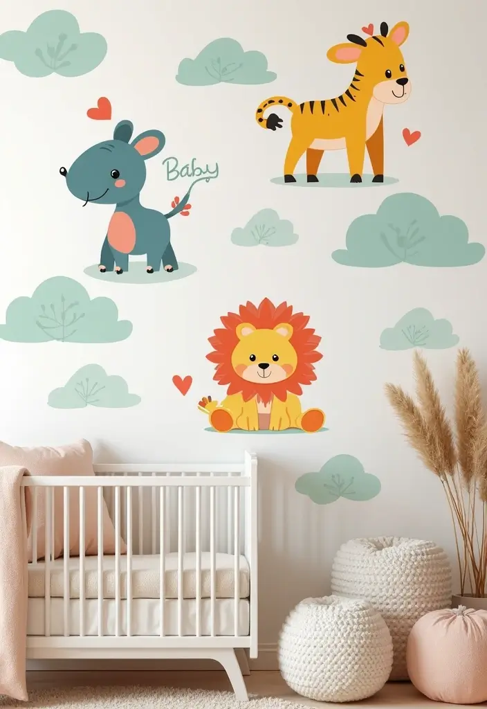13 Personalized Nursery Art Ideas That Will Make Your Baby's Room One-of-a-Kind! - 3. Animal Illustrations with Names