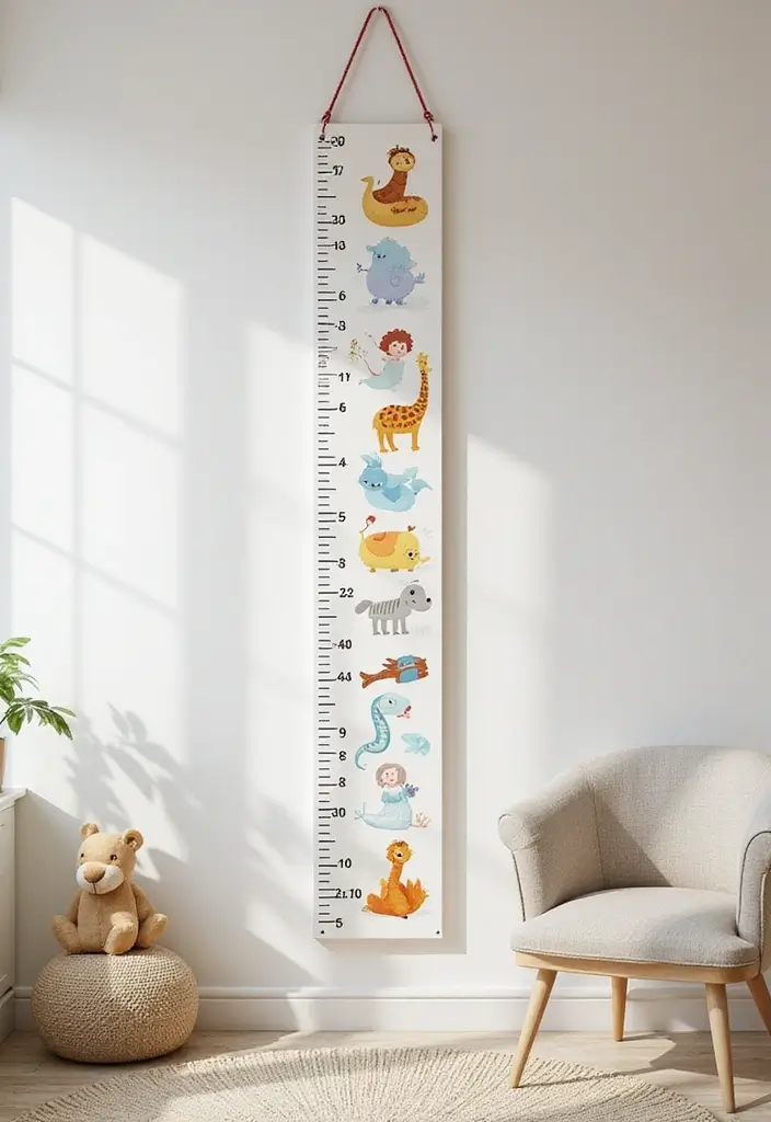 13 Personalized Nursery Art Ideas That Will Make Your Baby's Room One-of-a-Kind! - 5. Growth Charts as Art