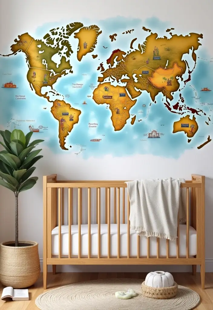 13 Personalized Nursery Art Ideas That Will Make Your Baby's Room One-of-a-Kind! - 7. Adventure Maps