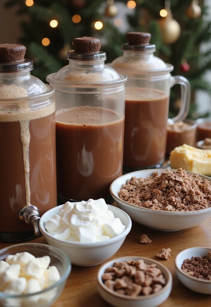 14 Stunning Winter Decor Ideas for Your Soft & Snowy Baby Shower (You’ll Want to Copy #6!) - 14. Hot Chocolate Bar