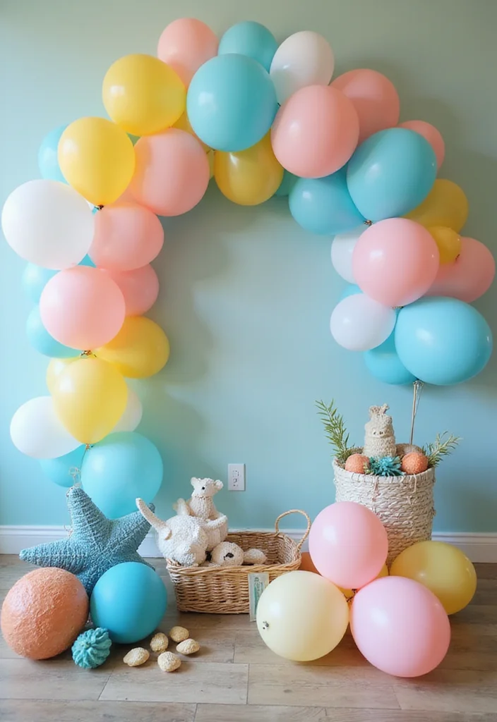 15 Coastal Baby Shower Decorations That Will Make Waves with Guests (You Won't Believe #7!) - 13. Coastal Balloon Arrangements