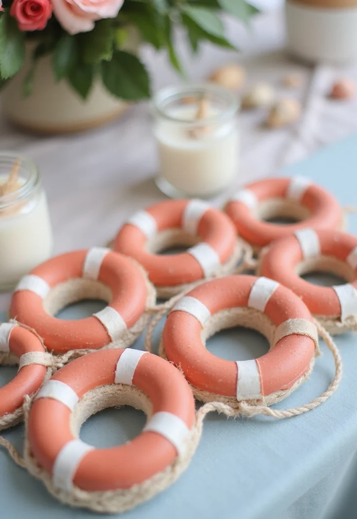 15 Coastal Baby Shower Decorations That Will Make Waves with Guests (You Won't Believe #7!) - 9. Mini Lifebuoys