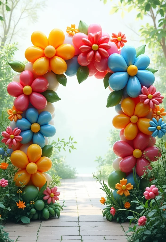 16 Unique Balloon Arch Ideas to Make Your Baby Shower Unforgettable (#8 Will Blow Your Mind!) - 6. Balloon Floral Explosion