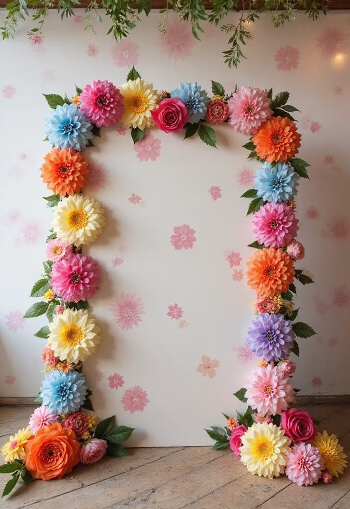 17 Floral Baby Shower Theme Ideas That Will Make Your Event Unforgettable! - 14. Floral Print Photo Booth