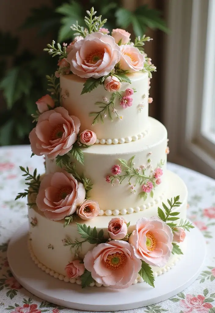17 Floral Baby Shower Theme Ideas That Will Make Your Event Unforgettable! - 9. Floral-Themed Cake