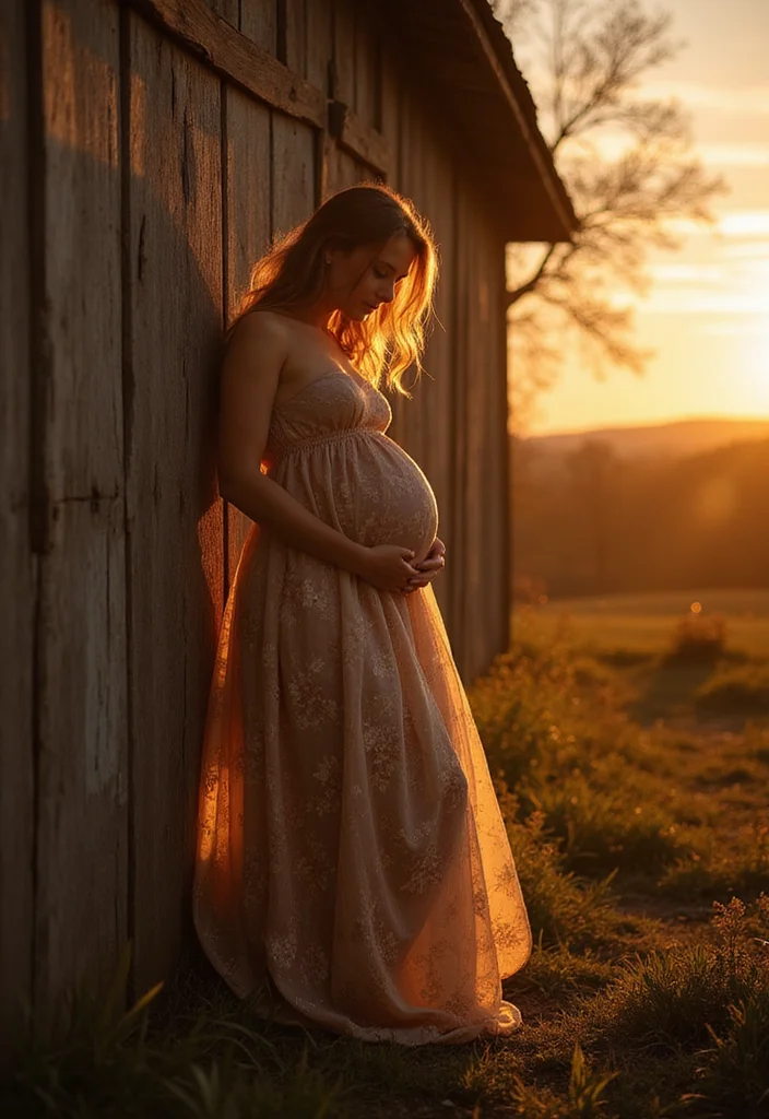 18 Gorgeous Backlit Maternity Photos That Showcase Flowing Dresses in Stunning Ways! - 15. Vintage Styles