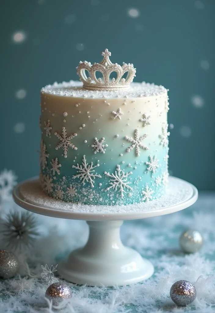 18 Magical Winter Princess Decor Ideas That'll Transform Your Baby Shower! - 17. Beautifully Themed Cake