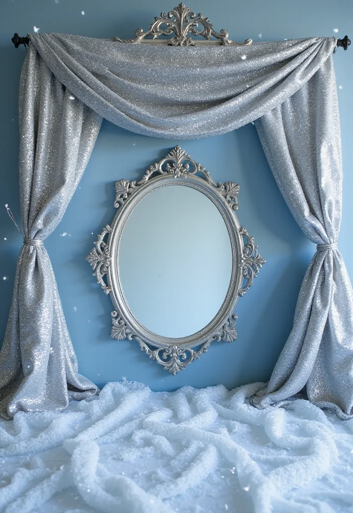 18 Magical Winter Princess Decor Ideas That'll Transform Your Baby Shower! - 5. Elegant Ice Queen Backdrop