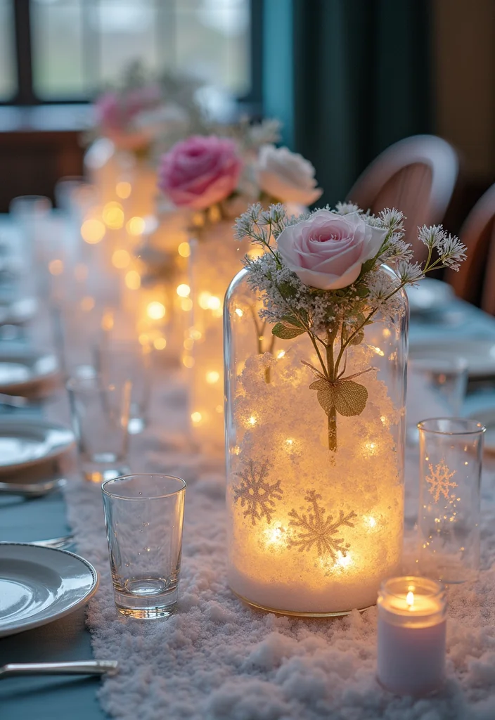 18 Magical Winter Princess Decor Ideas That'll Transform Your Baby Shower! - 6. Magical Winter Centerpieces