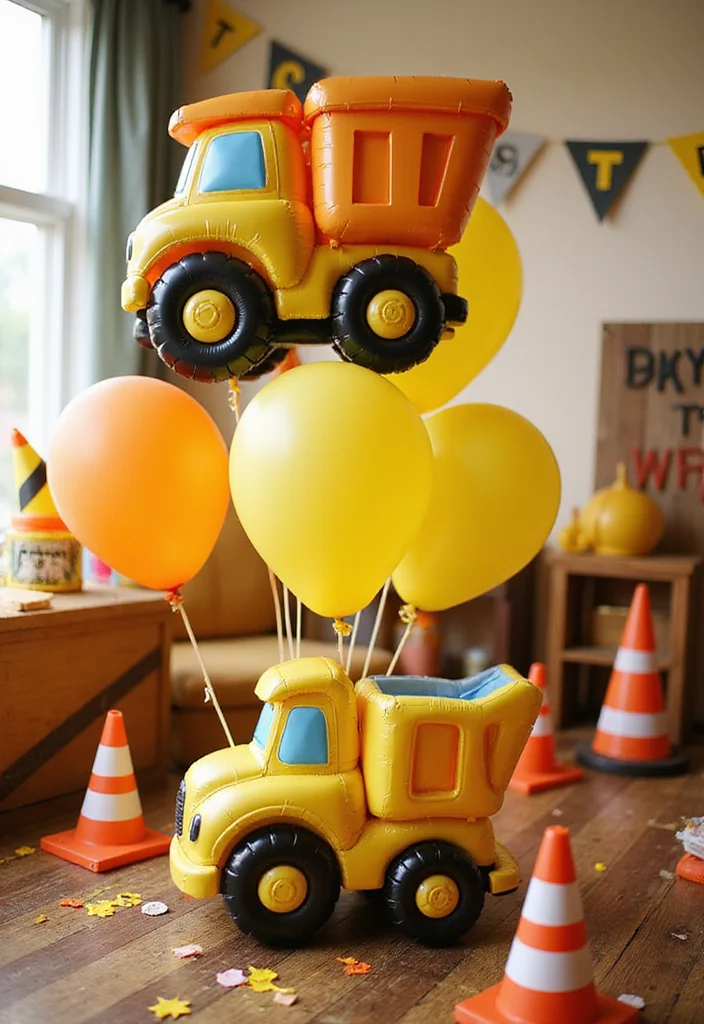 20 Epic Balloon Theme Ideas for Kids' Birthdays That Will Make Planning a Breeze! - 16. Construction Zone