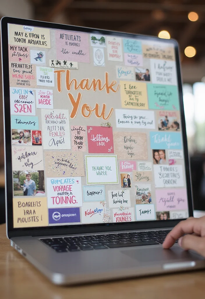 20 Stunning Decorating Ideas for Your Virtual Baby Shower (Guests Will Be Amazed!) - 19. Virtual Thank You Board