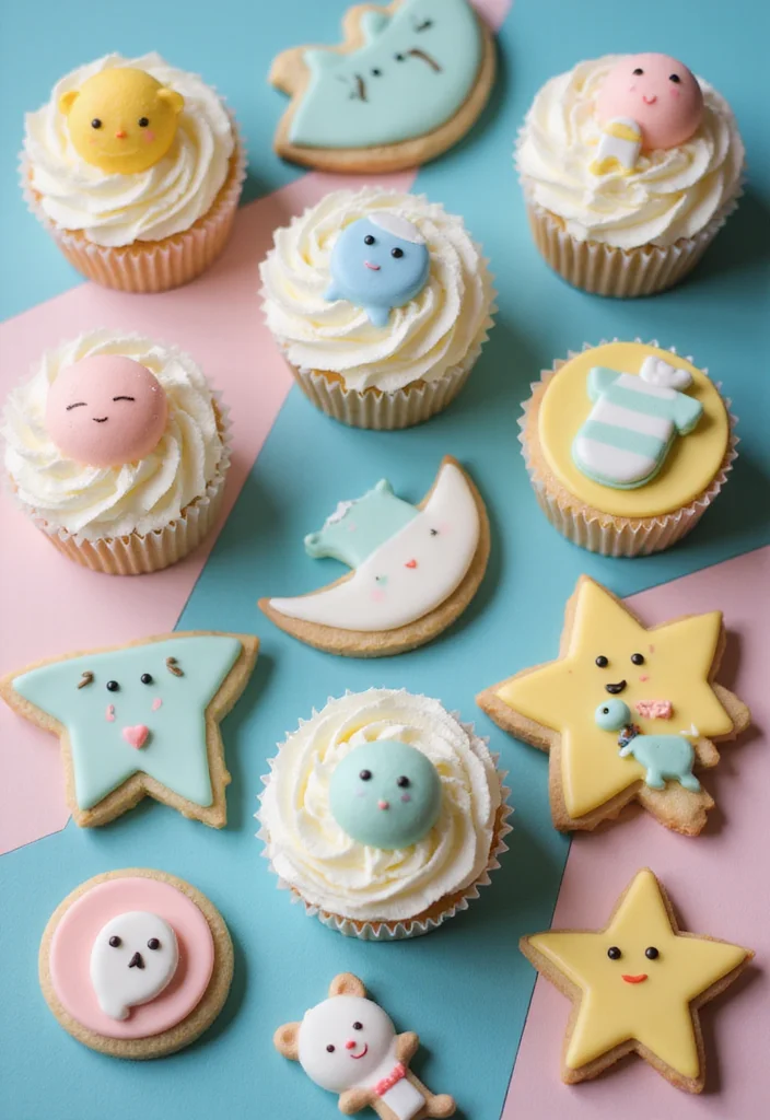 20 Stunning Decorating Ideas for Your Virtual Baby Shower (Guests Will Be Amazed!) - 8. Sweet Treats Station