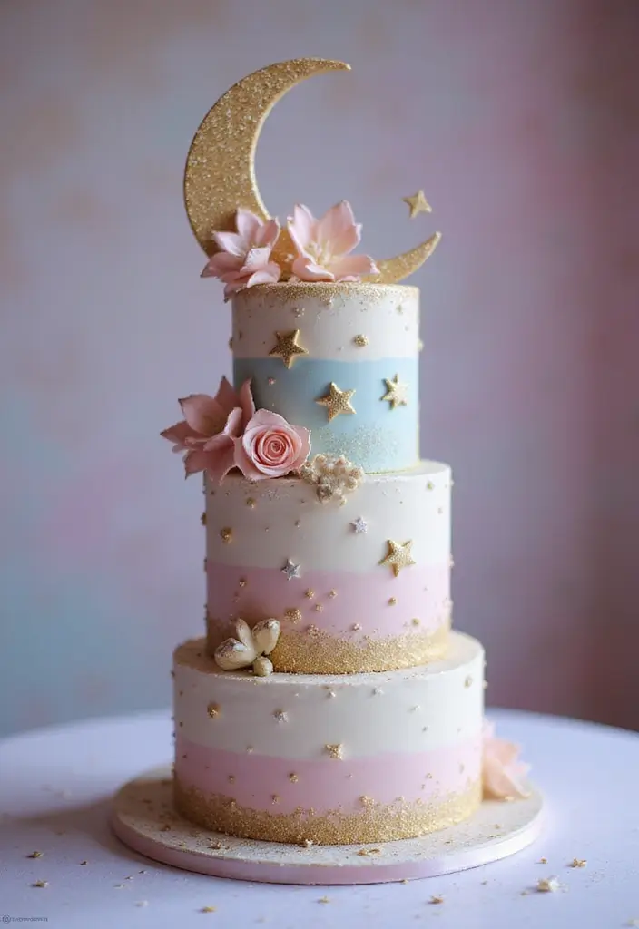 20 Twinkle Twinkle Little Star Baby Shower Ideas That Will Make You Shine Bright! - 2. Celestial Cake Toppers